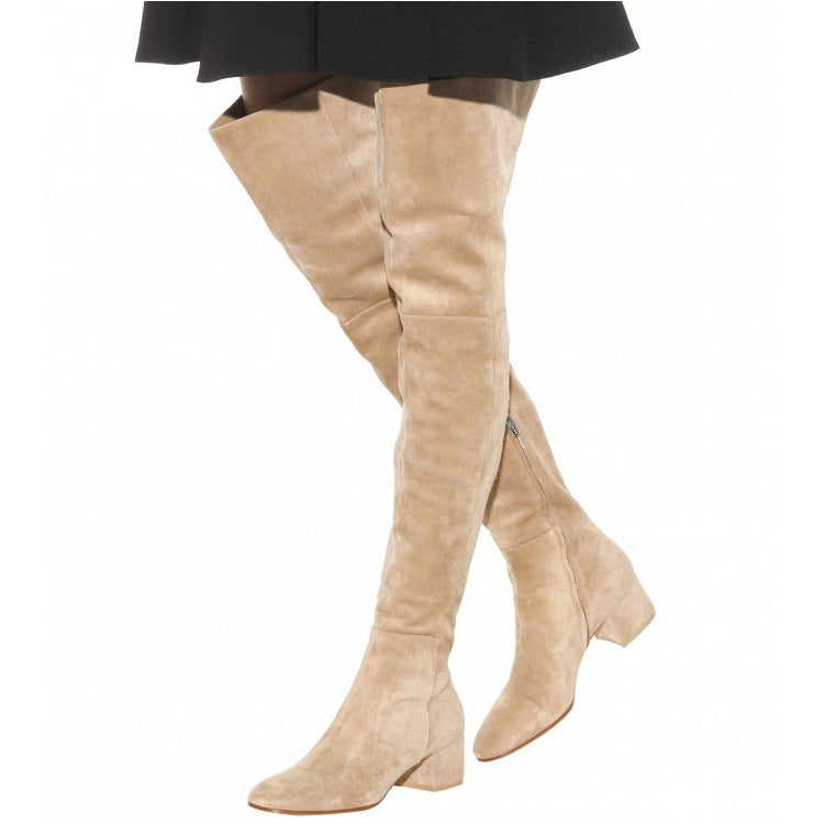 Suede Knee-High Women's Boots | Luxurious Winter Footwear | Timeless Sleek Design