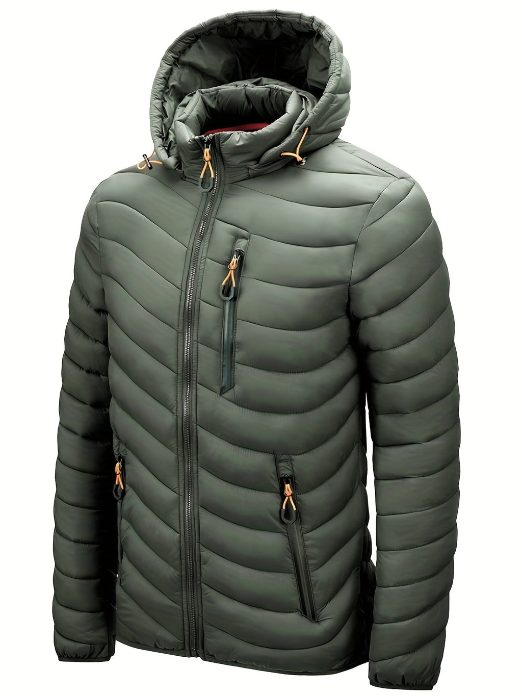 Men’s Puffer Jacket - Thick Insulated Warmth - Water-Resistant - Full Zip Hooded Outerwear