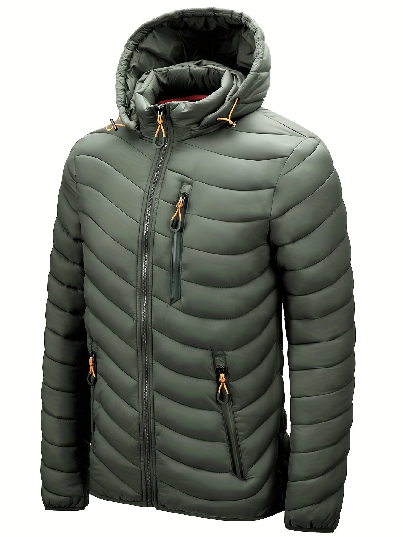 Men’s Puffer Jacket - Thick Insulated Warmth - Water-Resistant - Full Zip Hooded Outerwear