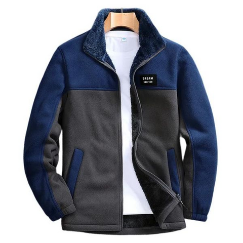 Men’s Jacket – Fleece-Lined – Standard Fit – High Collar – Zip Front – Casual Outdoor