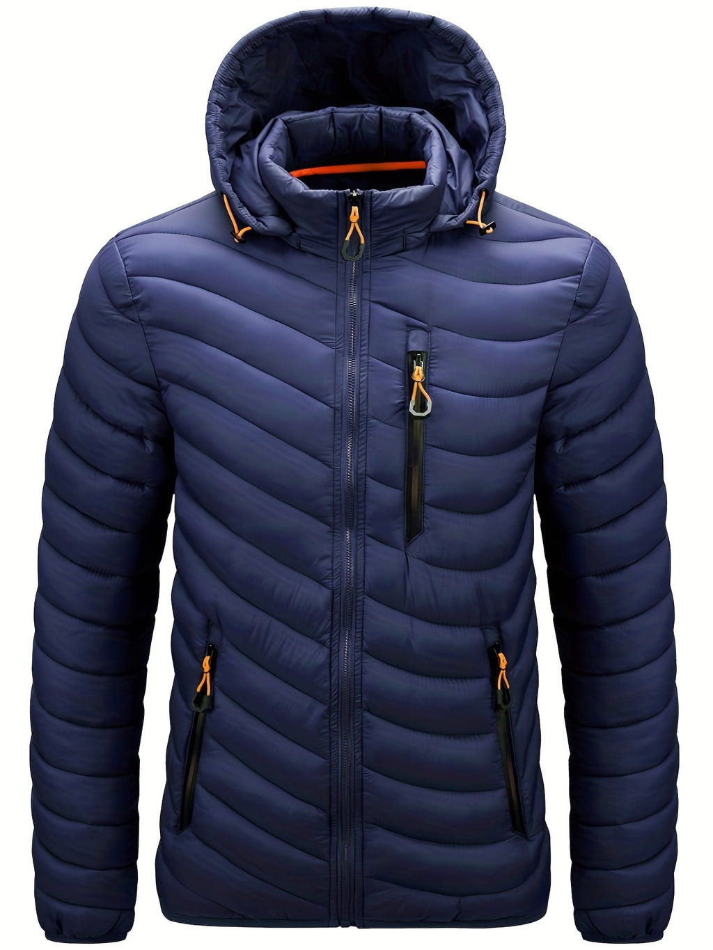 Men’s Puffer Jacket - Thick Insulated Warmth - Water-Resistant - Full Zip Hooded Outerwear