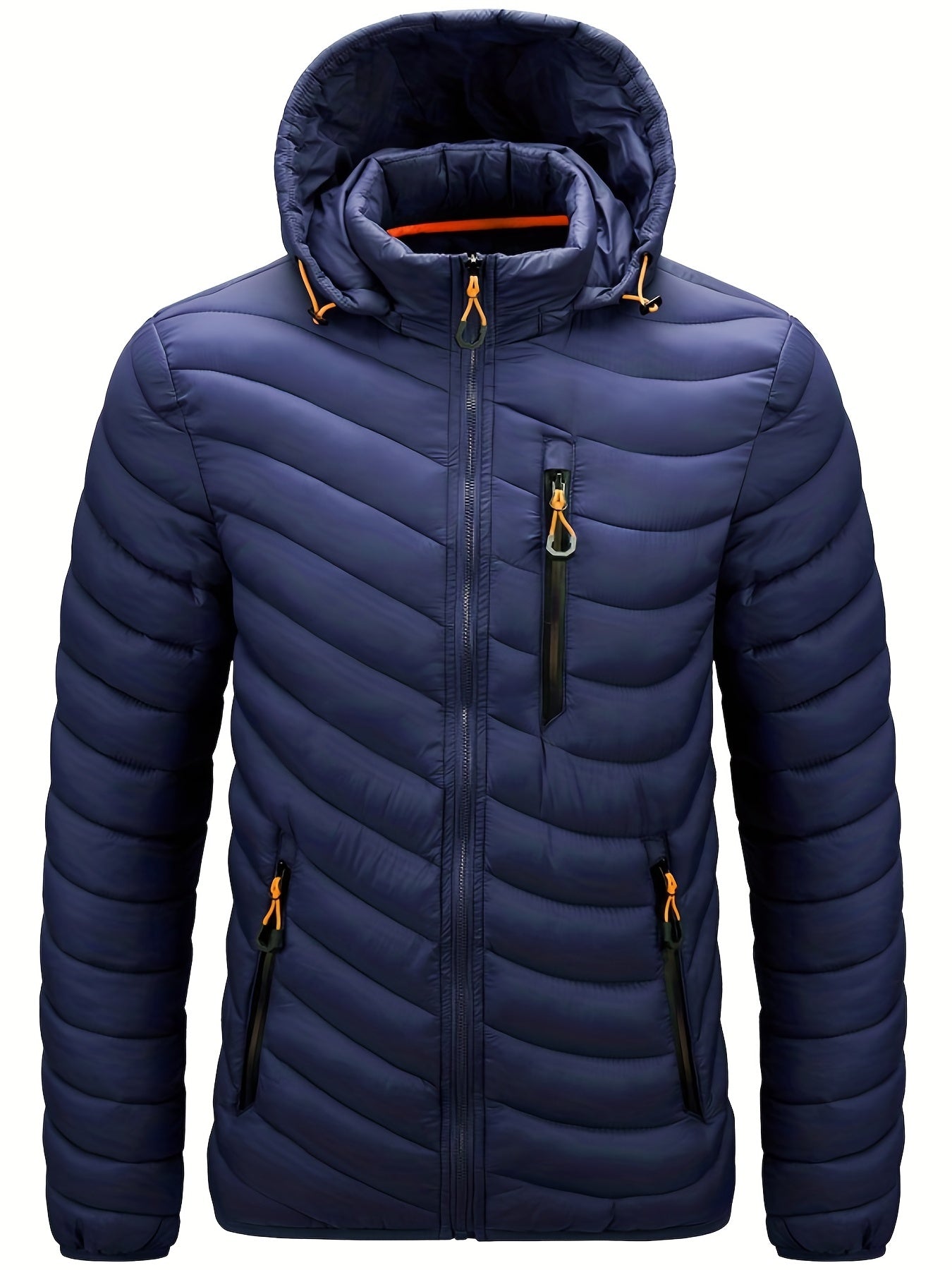 Men’s Puffer Jacket - Thick Insulated Warmth - Water-Resistant - Full Zip Hooded Outerwear
