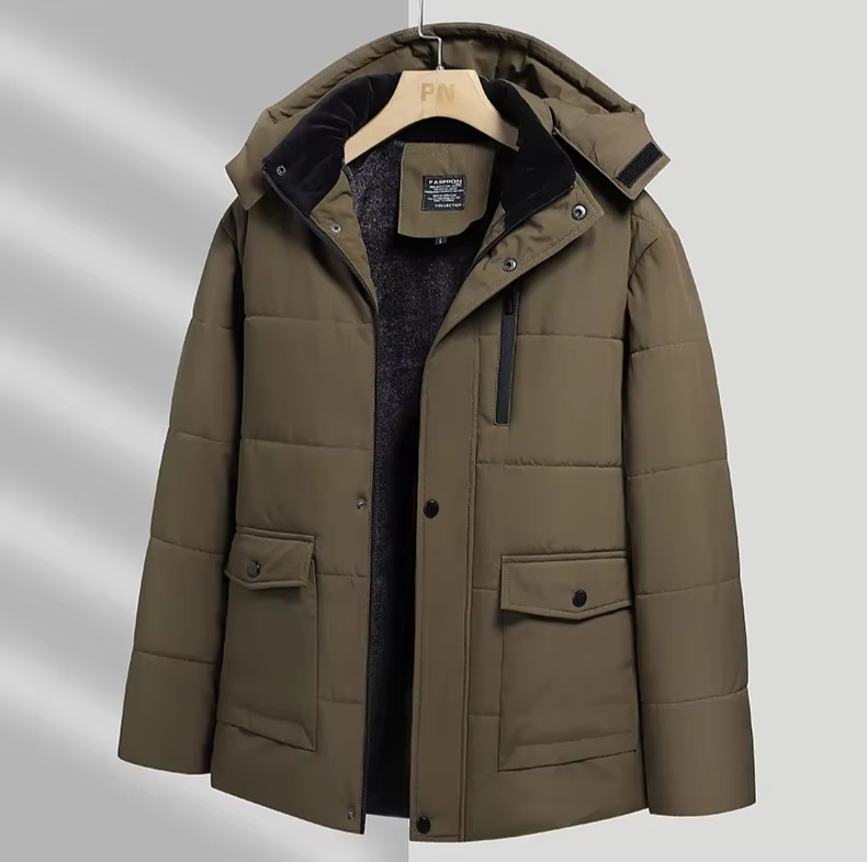 Men’s Parka Jacket – Padded Lining – Structured Fit – Weather-Resistant Shell