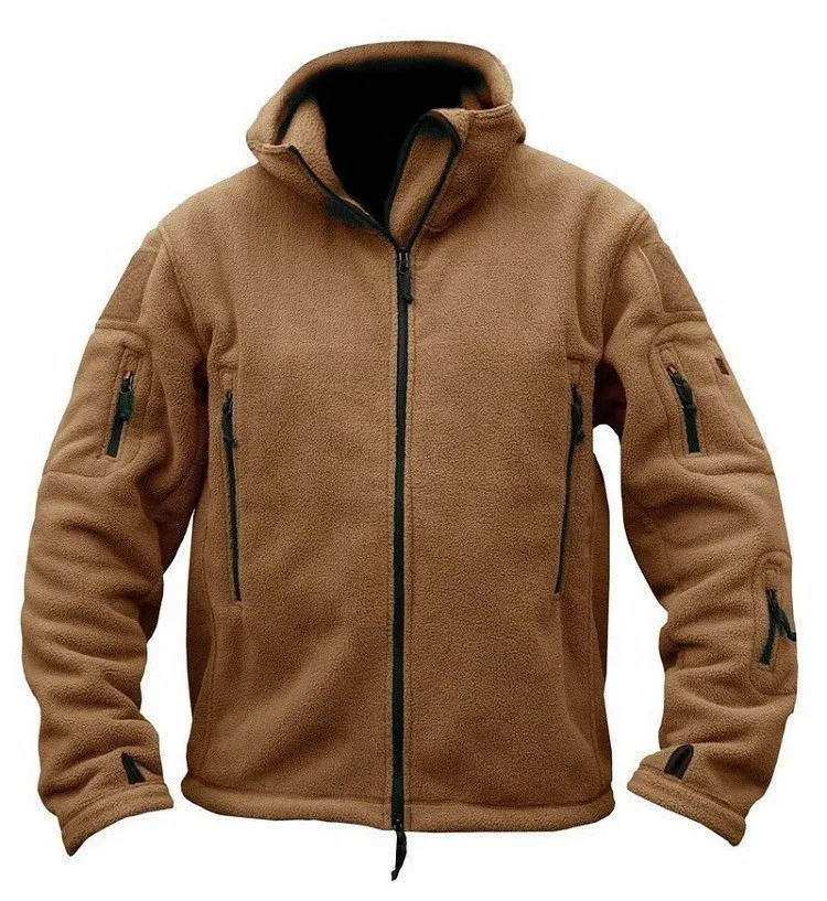 Men’s Fleece Jacket – Regular Fit – Hooded – Full Zip – Zippered Pockets – Outdoor Wear