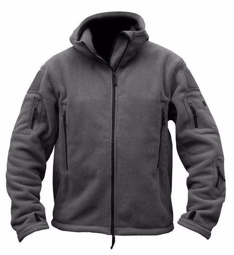 Men’s Fleece Jacket – Regular Fit – Hooded – Full Zip – Zippered Pockets – Outdoor Wear