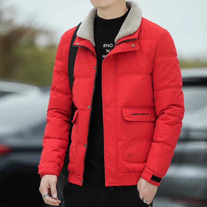 Men’s Padded Jacket – Quilted Weather-Resistant – Regular Fit – High Collar – Hip Length