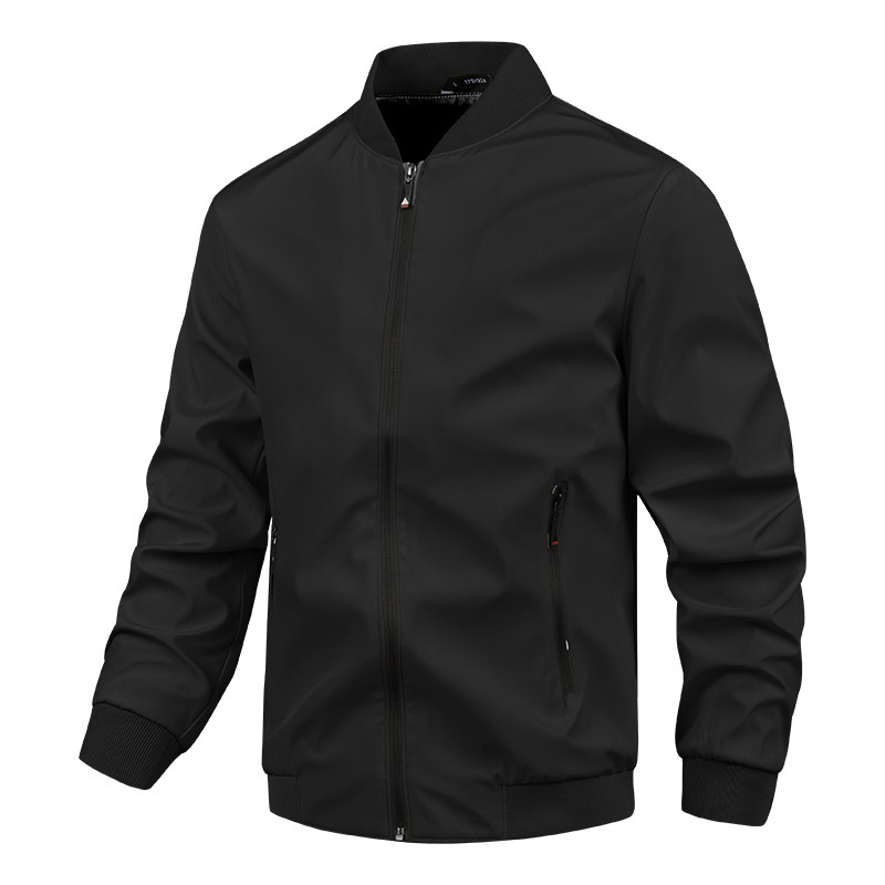 Men’s Jacket – Windproof Fabric – Regular Fit – Stand Collar – Zipped Pockets