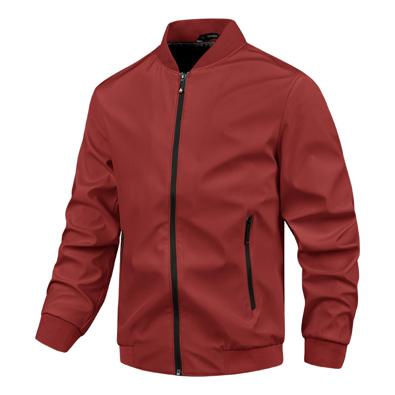 Men’s Jacket – Windproof Fabric – Regular Fit – Stand Collar – Zipped Pockets