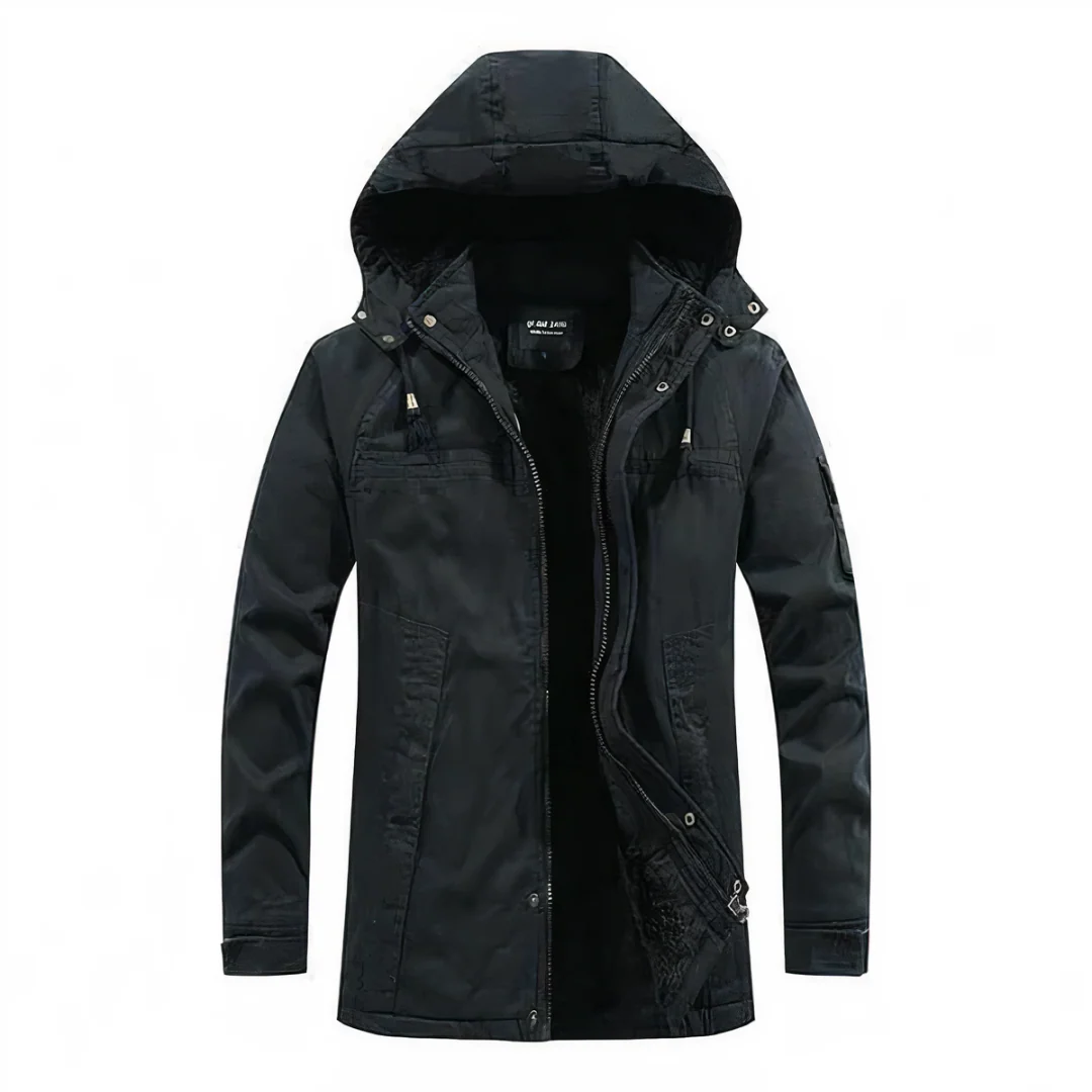 Men’s Hooded Jacket – Regular Fit – Fur Lining – Windproof – Multiple Pockets