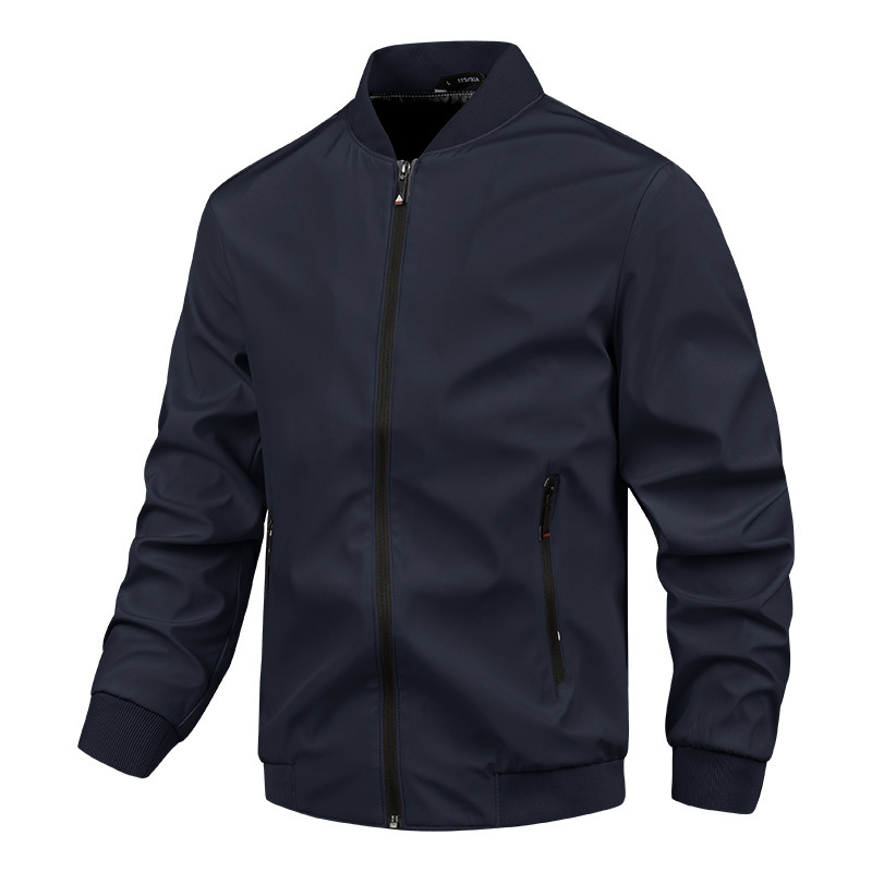 Men’s Jacket – Windproof Fabric – Regular Fit – Stand Collar – Zipped Pockets