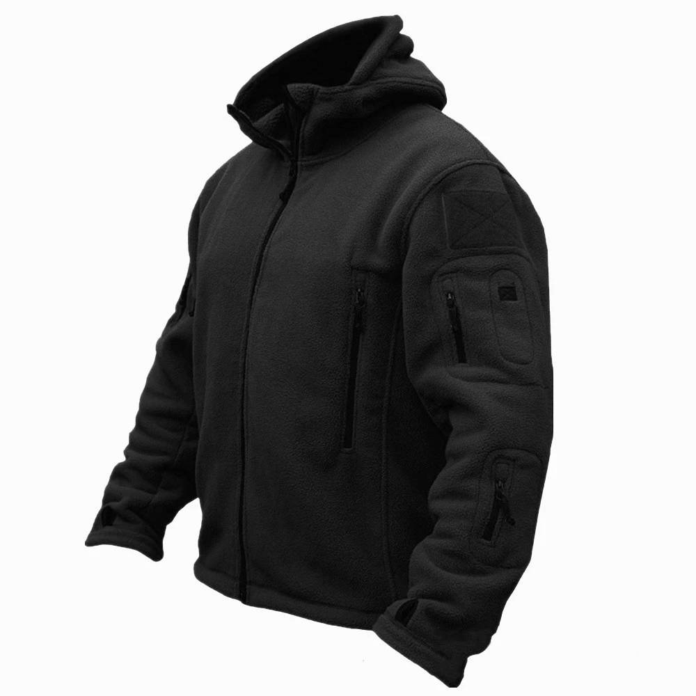 Men’s Tactical Jacket – Thermal Fleece – Hooded – Utility Pockets – Regular Fit