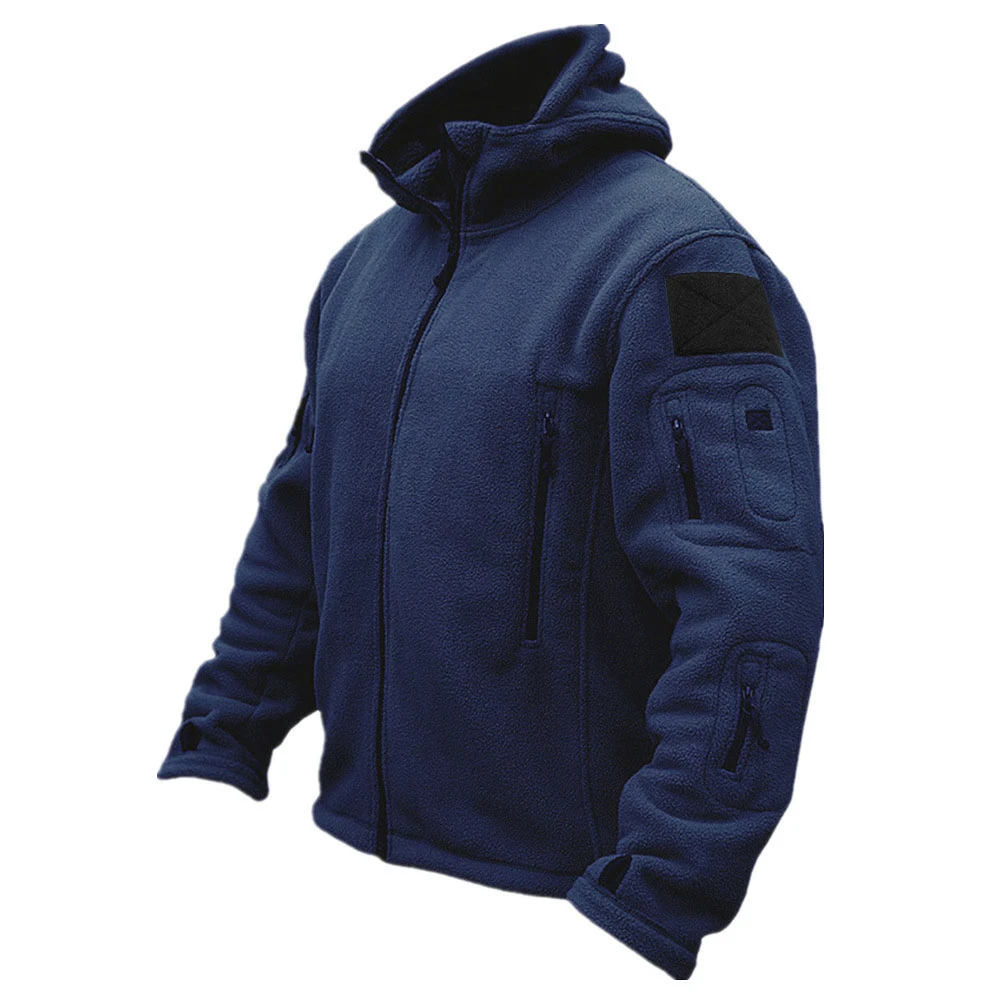 Men’s Tactical Jacket – Thermal Fleece – Hooded – Utility Pockets – Regular Fit