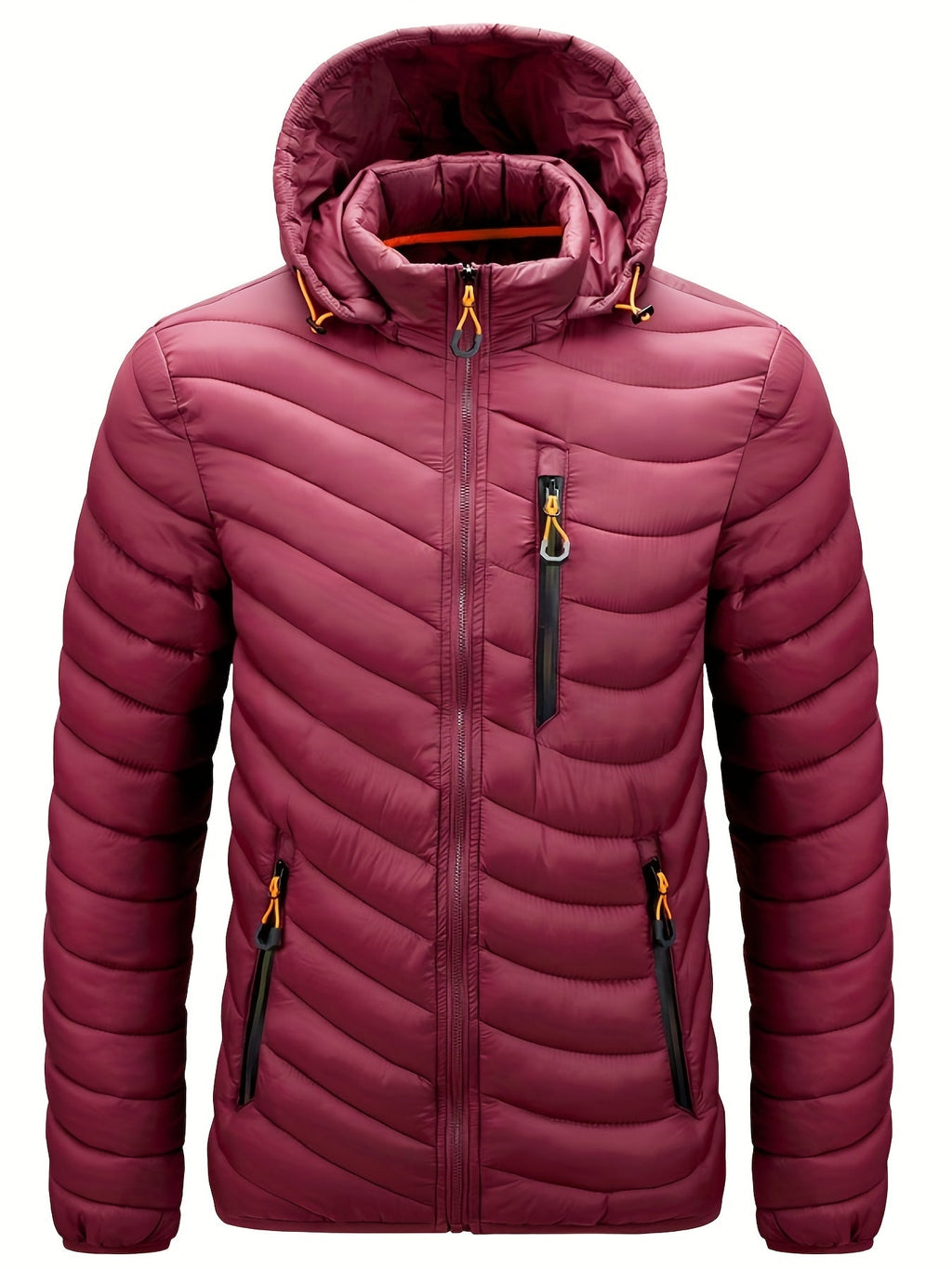 Men’s Puffer Jacket - Thick Insulated Warmth - Water-Resistant - Full Zip Hooded Outerwear