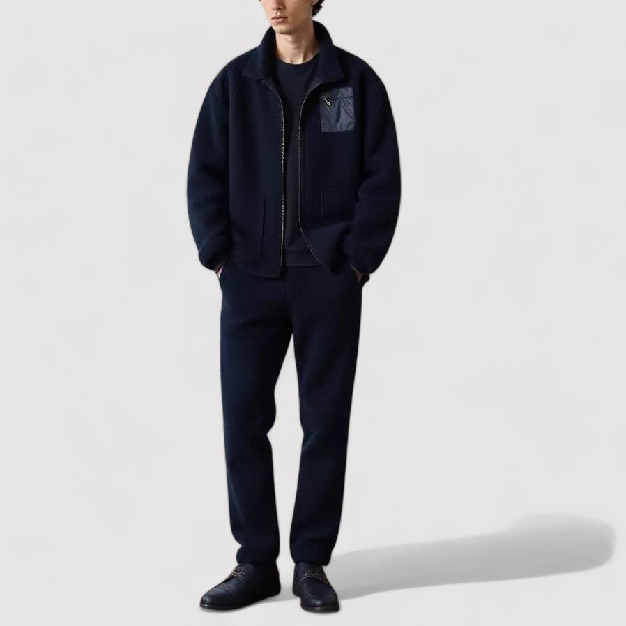 Thickened lamb fleece jacket for men