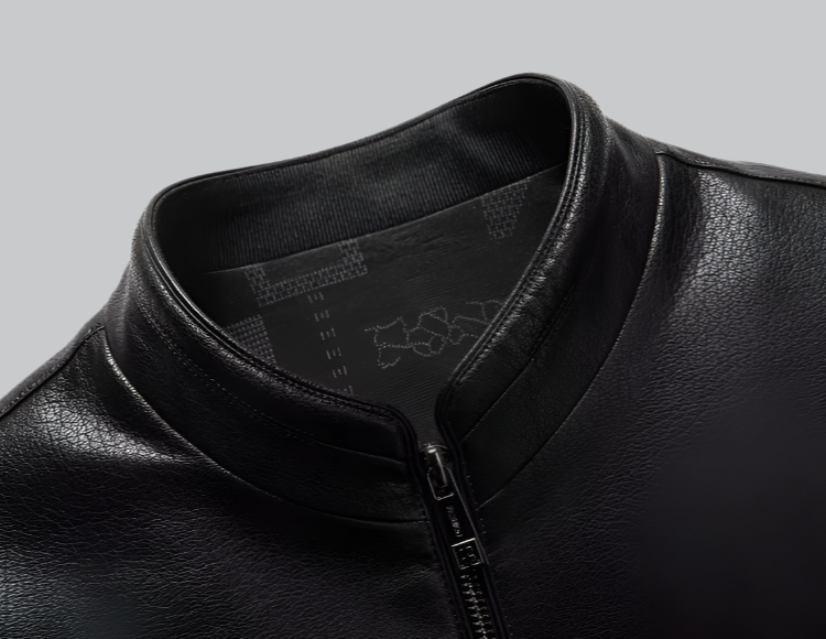 Men’s Leather Jacket – Slim Fit – Washed Sheepskin – Minimalist Zip-Up Design