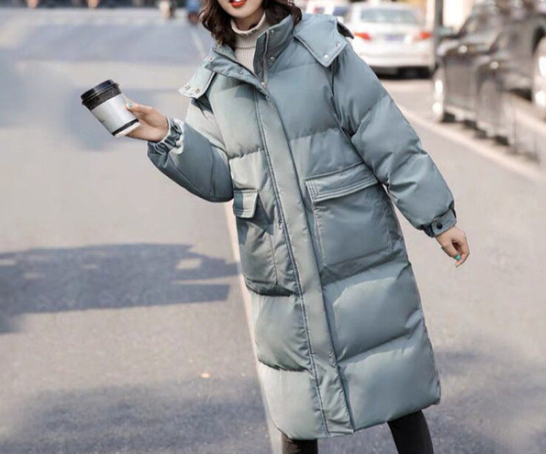 Women’s Long Puffer Jacket – Oversized Fit – Hooded – Quilted Weather-Resistant Warmth