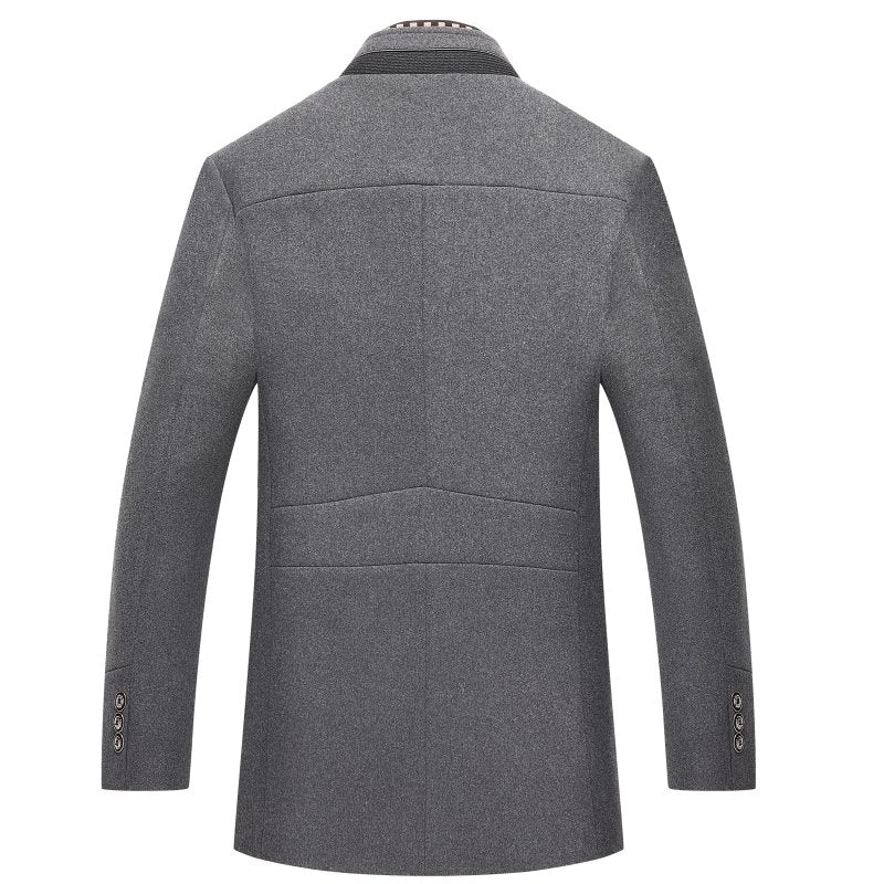 Men’s Wool Overcoat - Tailored Fit - Single-Breasted - Elegant Formal Outerwear
