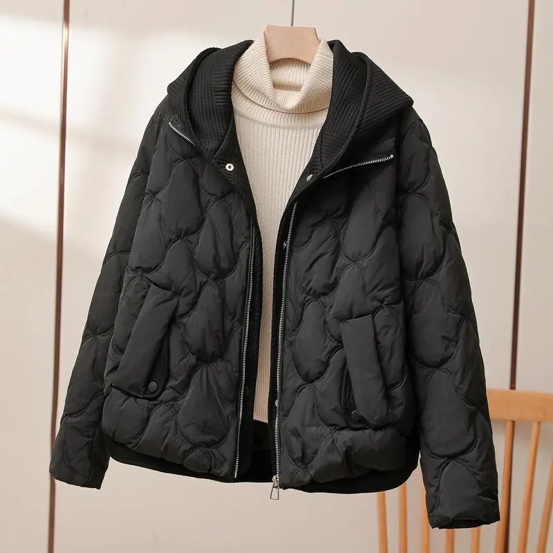 Men’s Quilted Puffer Jacket – Hooded – Zip Closure – Warm Insulated – Front Pockets