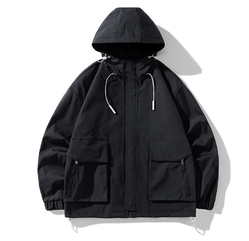 Men’s Hooded Jacket – Loose Fit – Full Zip – Insulated – Elastic Cuffs – Casual Wear