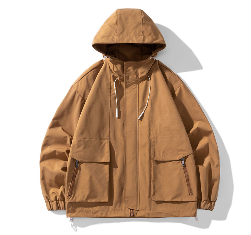 Men’s Hooded Jacket – Loose Fit – Full Zip – Insulated – Elastic Cuffs – Casual Wear