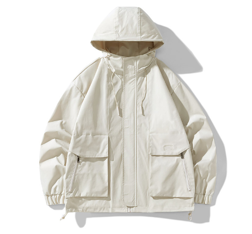Men’s Hooded Jacket – Loose Fit – Full Zip – Insulated – Elastic Cuffs – Casual Wear