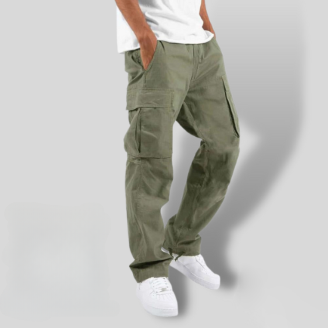 Men’s Cargo Trousers - Relaxed Fit - Multiple Pockets - Durable Cotton Twill