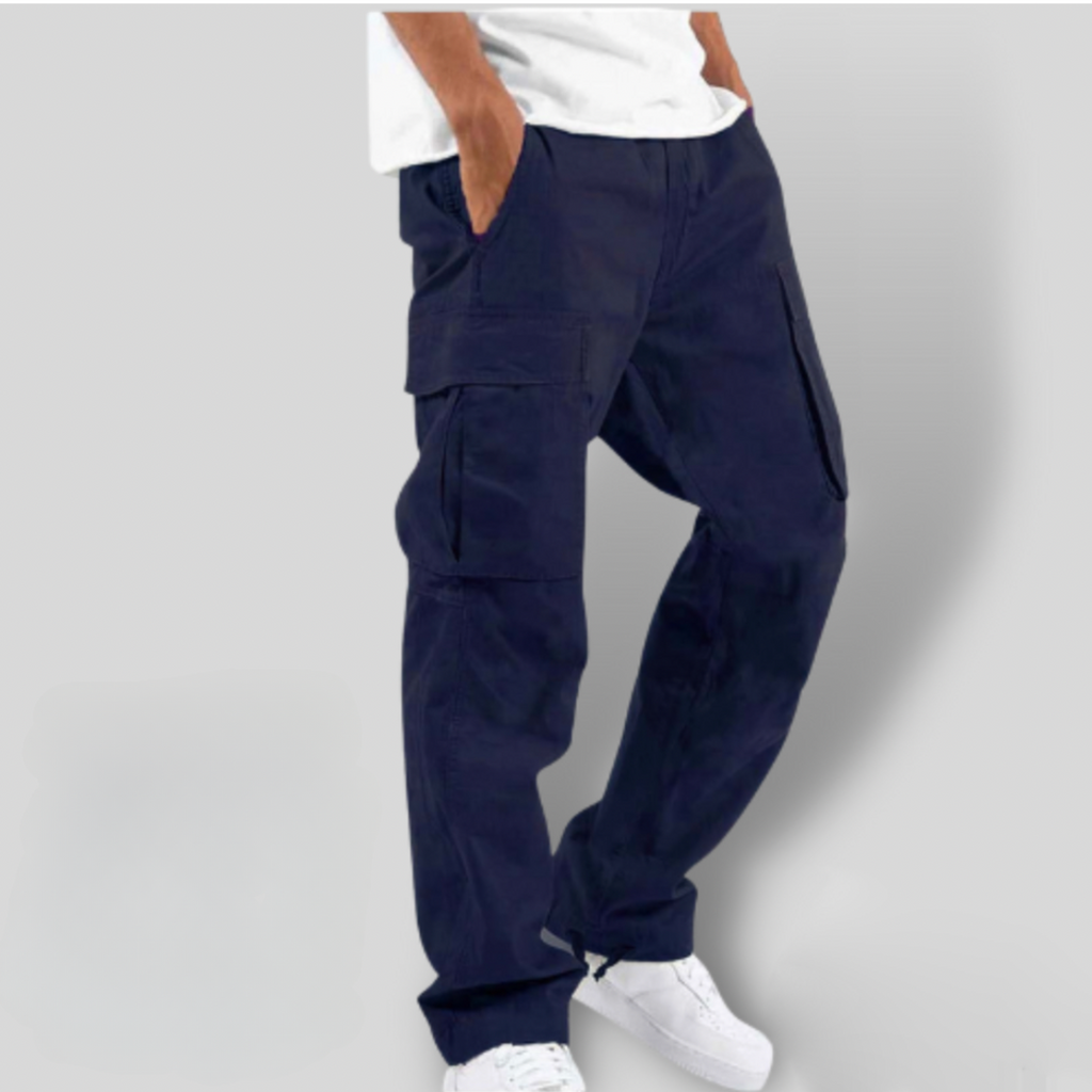 Men’s Cargo Trousers - Relaxed Fit - Multiple Pockets - Durable Cotton Twill