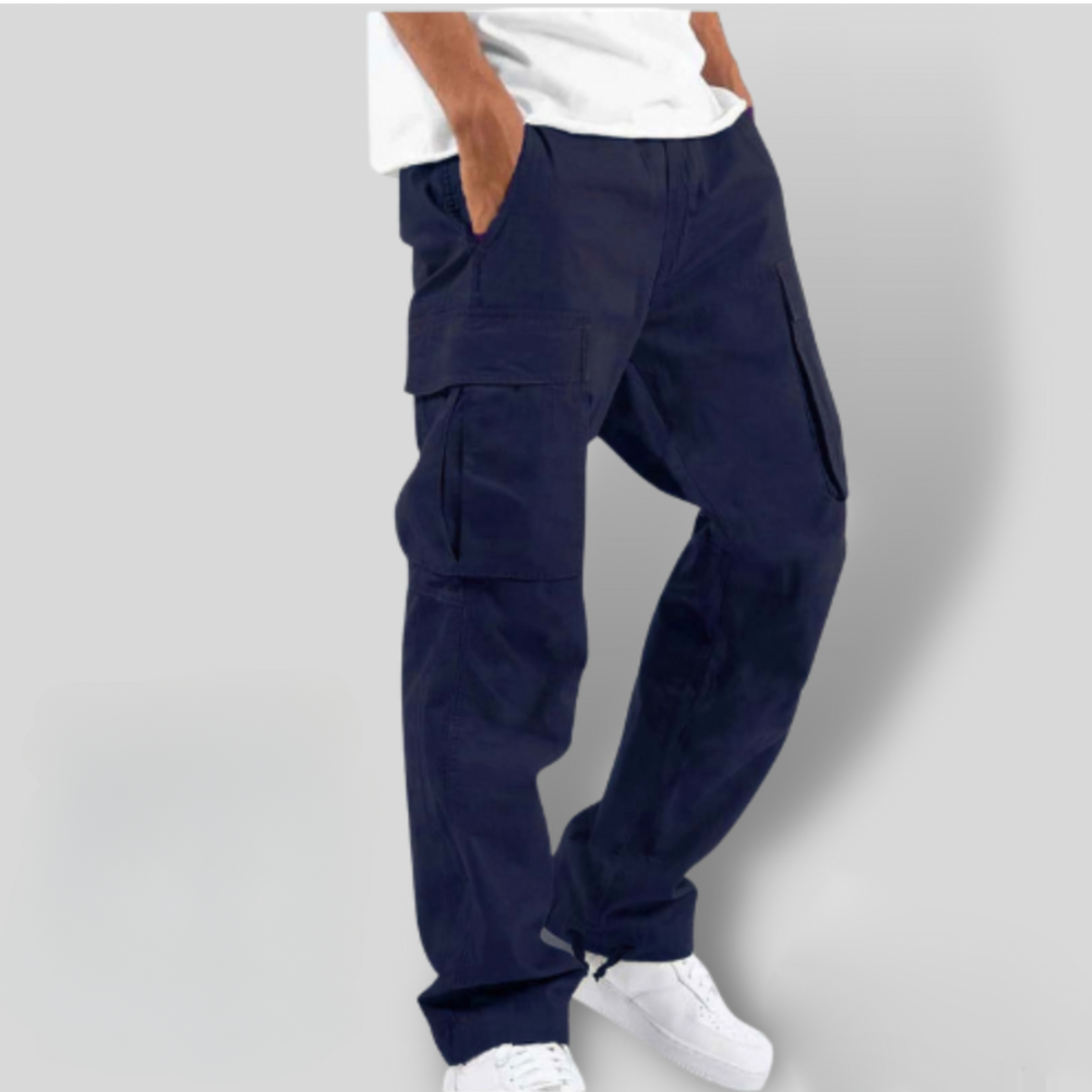 Men’s Cargo Trousers - Relaxed Fit - Multiple Pockets - Durable Cotton Twill
