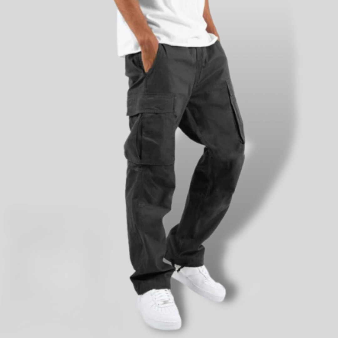 Men’s Cargo Trousers - Relaxed Fit - Multiple Pockets - Durable Cotton Twill