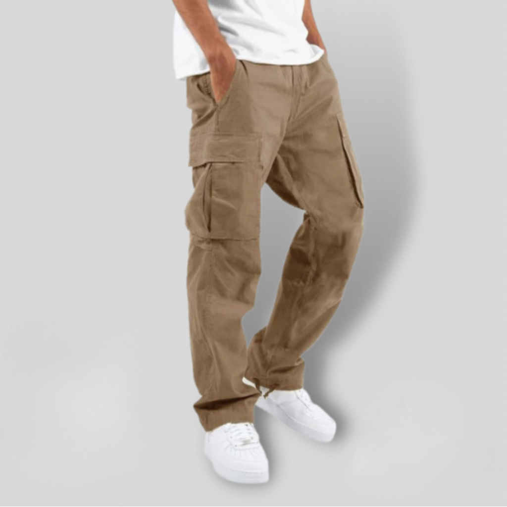 Men’s Cargo Trousers - Relaxed Fit - Multiple Pockets - Durable Cotton Twill