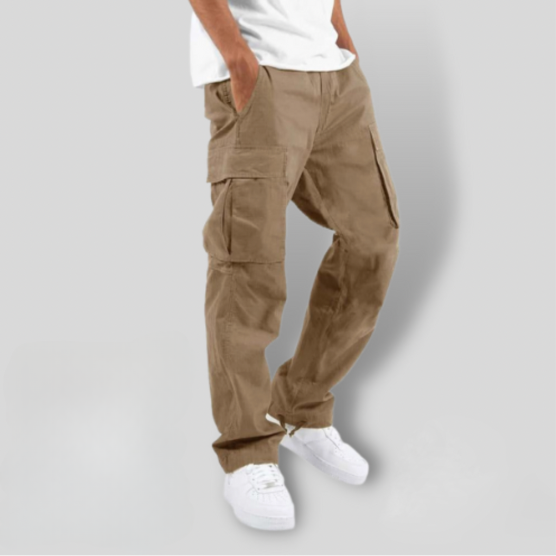 Men’s Cargo Trousers - Relaxed Fit - Multiple Pockets - Durable Cotton Twill