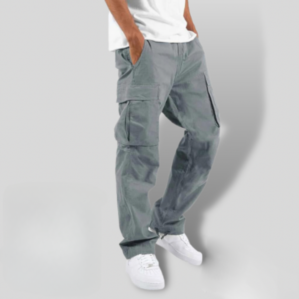 Men’s Cargo Trousers - Relaxed Fit - Multiple Pockets - Durable Cotton Twill