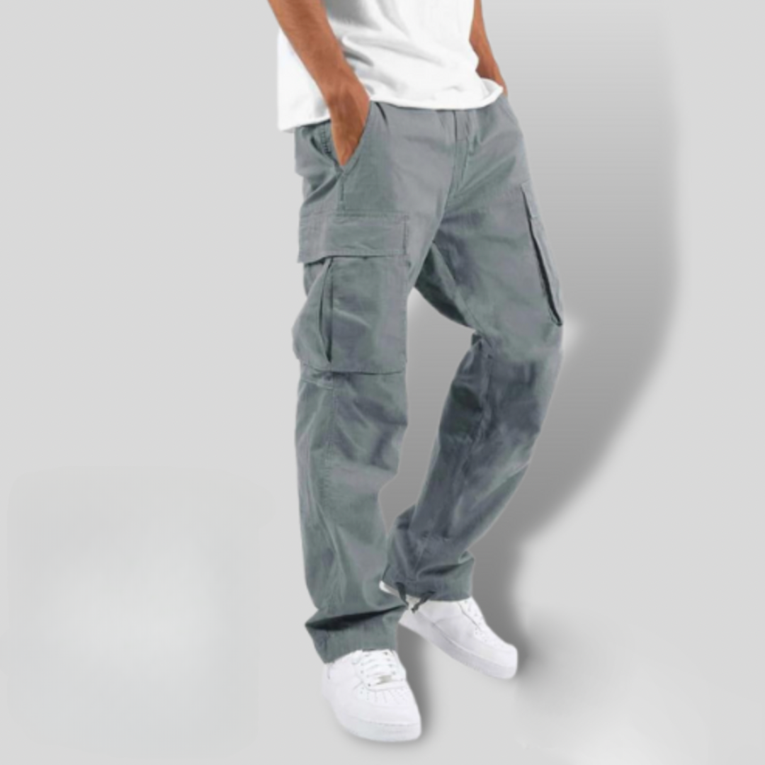 Men’s Cargo Trousers - Relaxed Fit - Multiple Pockets - Durable Cotton Twill