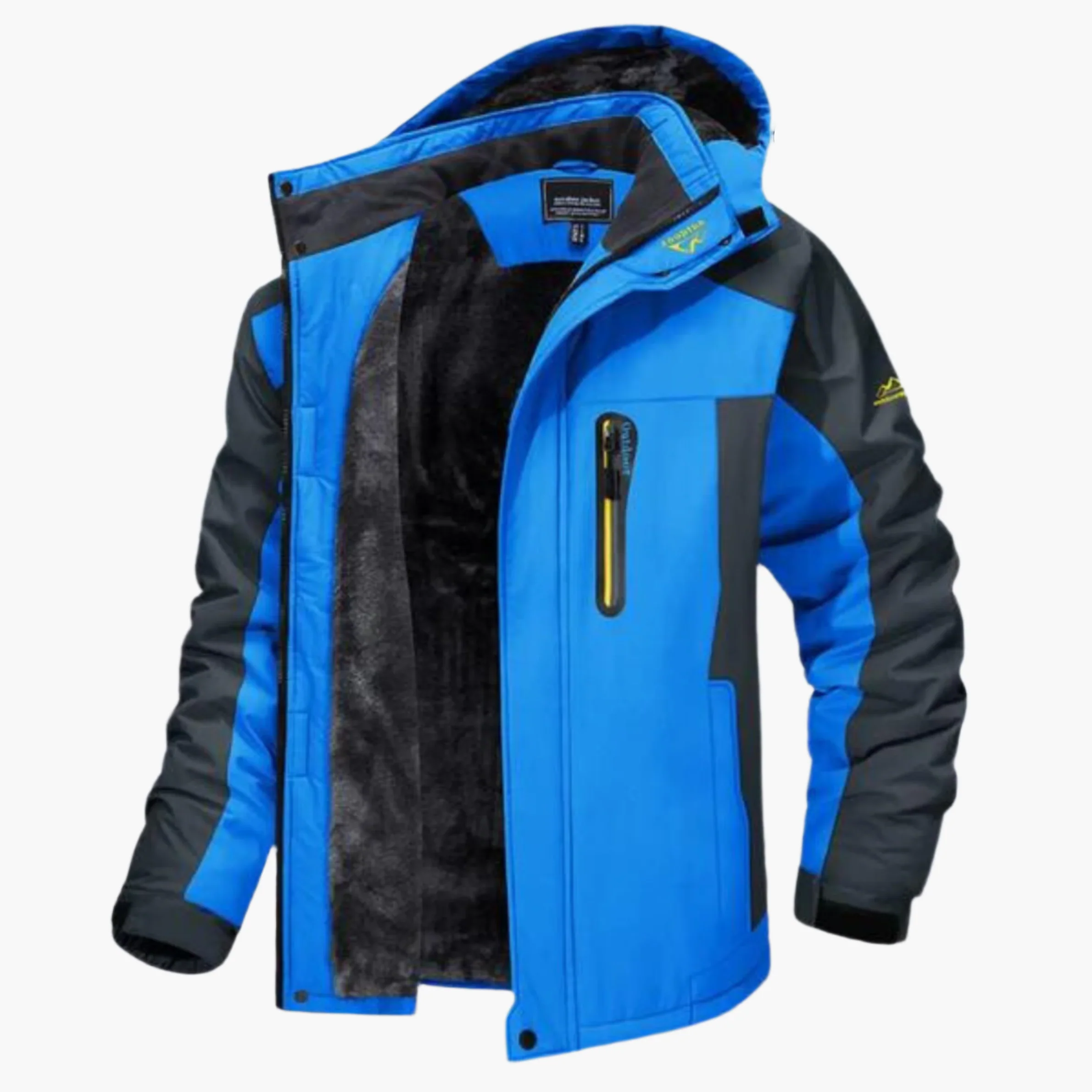 Men’s Outdoor Jacket – Water-Resistant – Fleece Lined – Hooded – Casual Fit