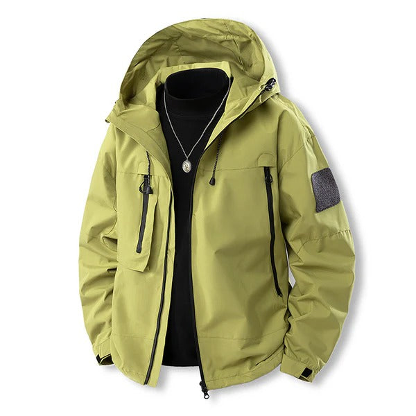 Men’s Outdoor Jacket – Waterproof – Regular Fit – Hooded – Zip Front – Flap Pockets
