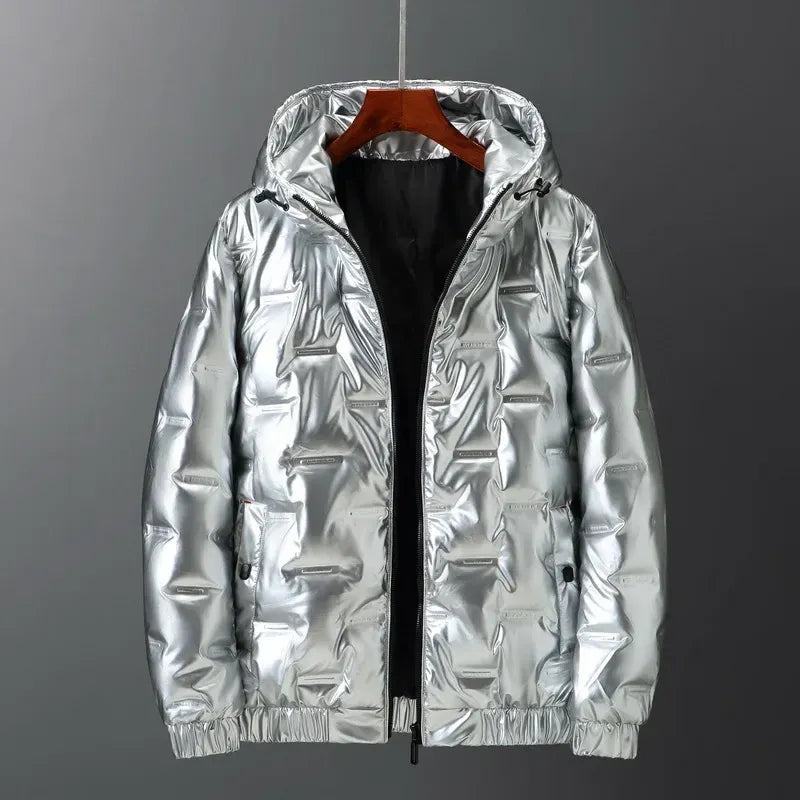 Men’s Down Jacket – Regular Fit – Quilted – Hooded – Water-Resistant – Hip Length