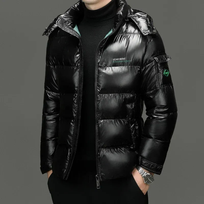 Men’s Puffer Jacket – Regular Fit – Quilted Panels – Stand Collar – Zip Front – Weather Resistant