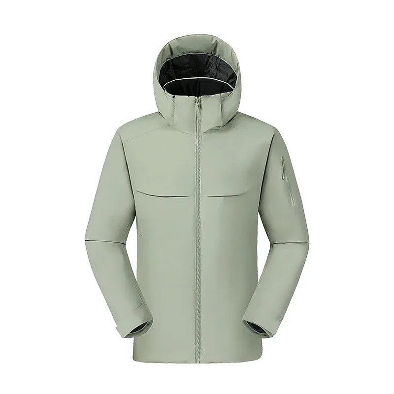 Men’s Coat – Wind-Resistant Insulated Hood – Full Zip – Utility Sleeve Pocket – Regular Fit