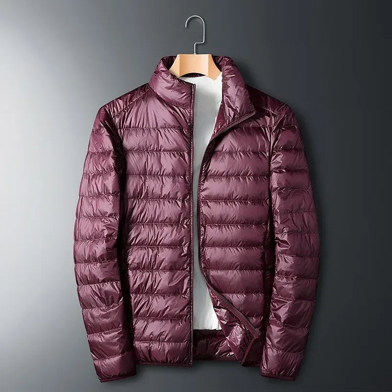 Men’s Puffer Jacket – Regular Fit – Down Insulated – Full Zip – Stand Collar Warmth