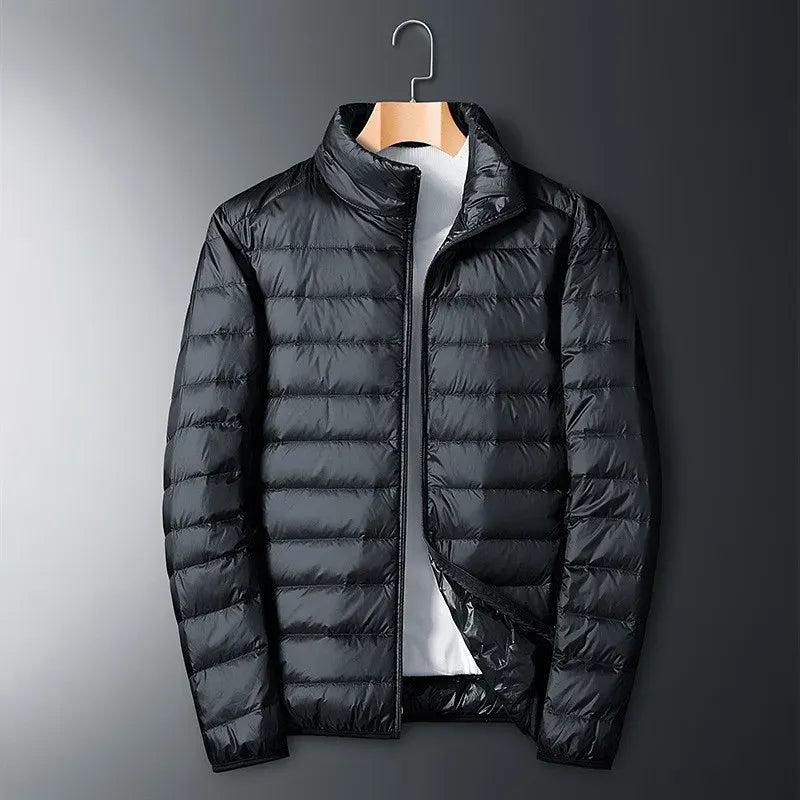Men’s Puffer Jacket – Regular Fit – Down Insulated – Full Zip – Stand Collar Warmth