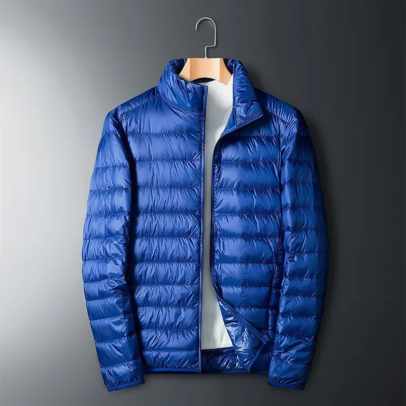 Men’s Puffer Jacket – Regular Fit – Down Insulated – Full Zip – Stand Collar Warmth