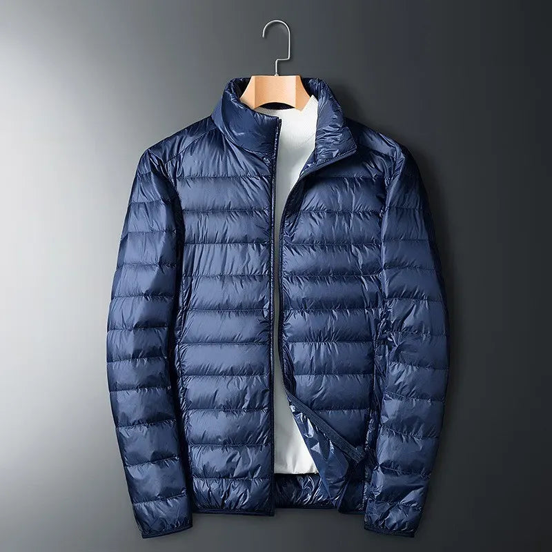 Men’s Puffer Jacket – Regular Fit – Down Insulated – Full Zip – Stand Collar Warmth