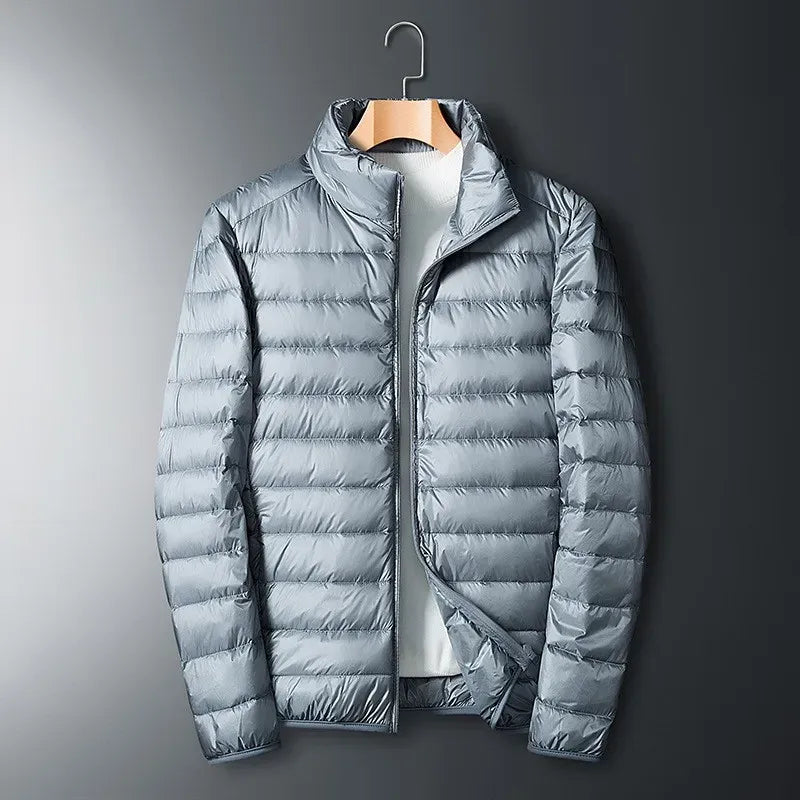 Men’s Puffer Jacket – Regular Fit – Down Insulated – Full Zip – Stand Collar Warmth