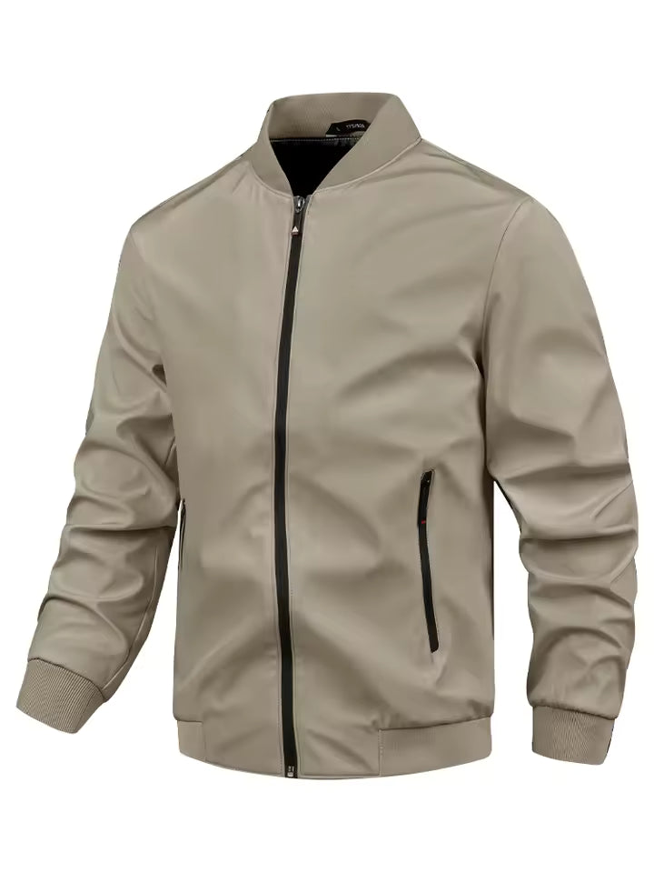 Men’s Jacket – Windproof Fabric – Regular Fit – Stand Collar – Zipped Pockets