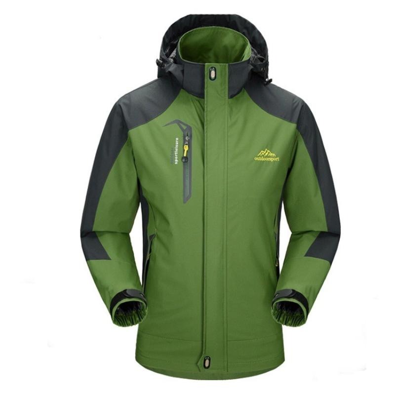 Men’s Outdoor Zip Jacket – Waterproof Windproof – Hooded – Regular Fit – Reinforced Panels