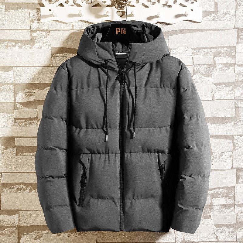 Men’s Hooded Jacket – Slim Fit – Quilted Insulation – Zipper Front – Casual Outerwear
