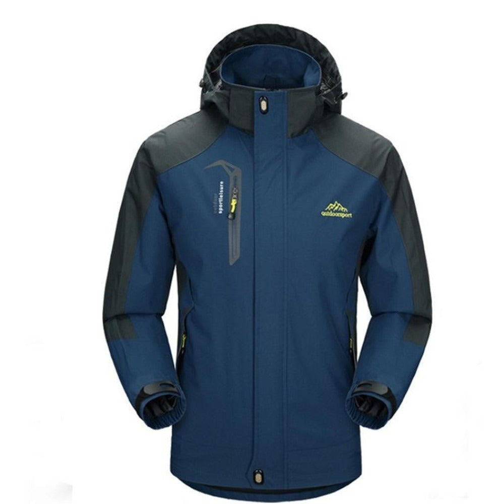 Men’s Outdoor Zip Jacket – Waterproof Windproof – Hooded – Regular Fit – Reinforced Panels