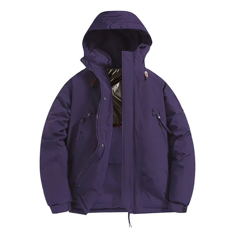 Men’s Hooded Padded Jacket – Relaxed Fit – Windproof Water-Resistant – Zipper Pockets