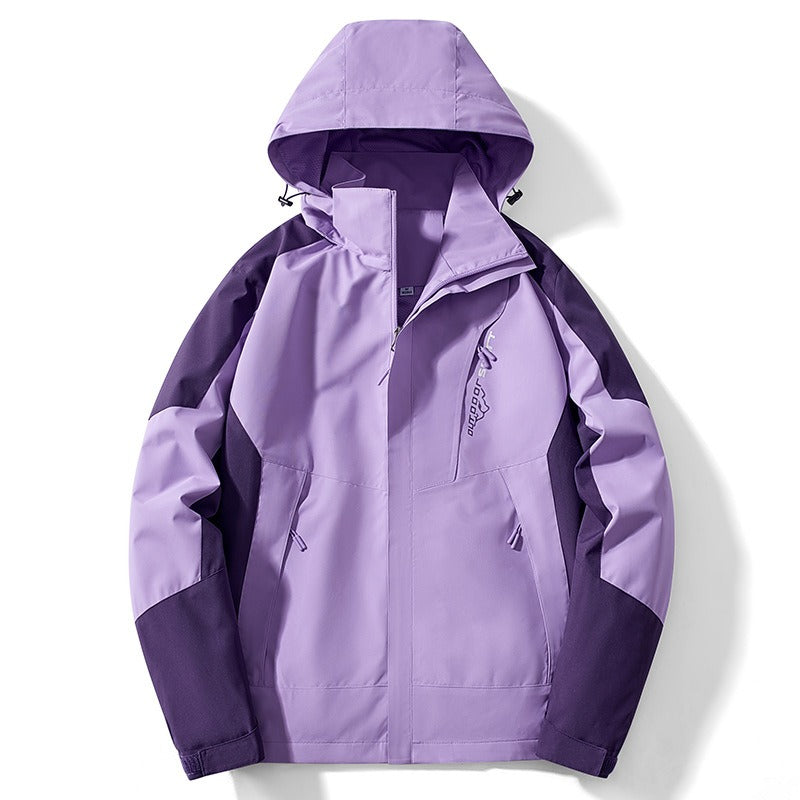 Men's Outdoor Jacket – Water-Resistant – Adjustable Hood – Zippered Pockets – Regular Fit