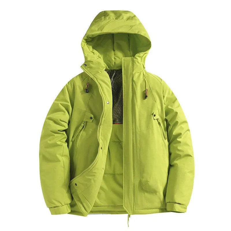 Men’s Hooded Padded Jacket – Relaxed Fit – Windproof Water-Resistant – Zipper Pockets